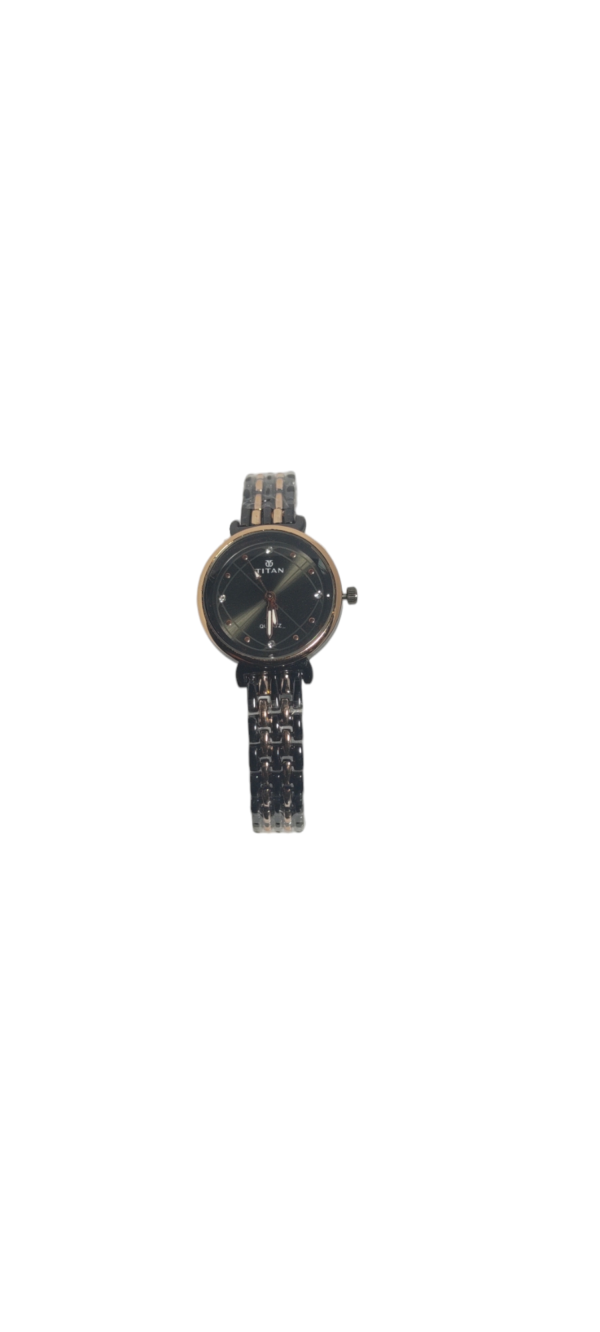 WATCH TITAN BAND GOLD/BLACK DIAL GOLD/BLACK